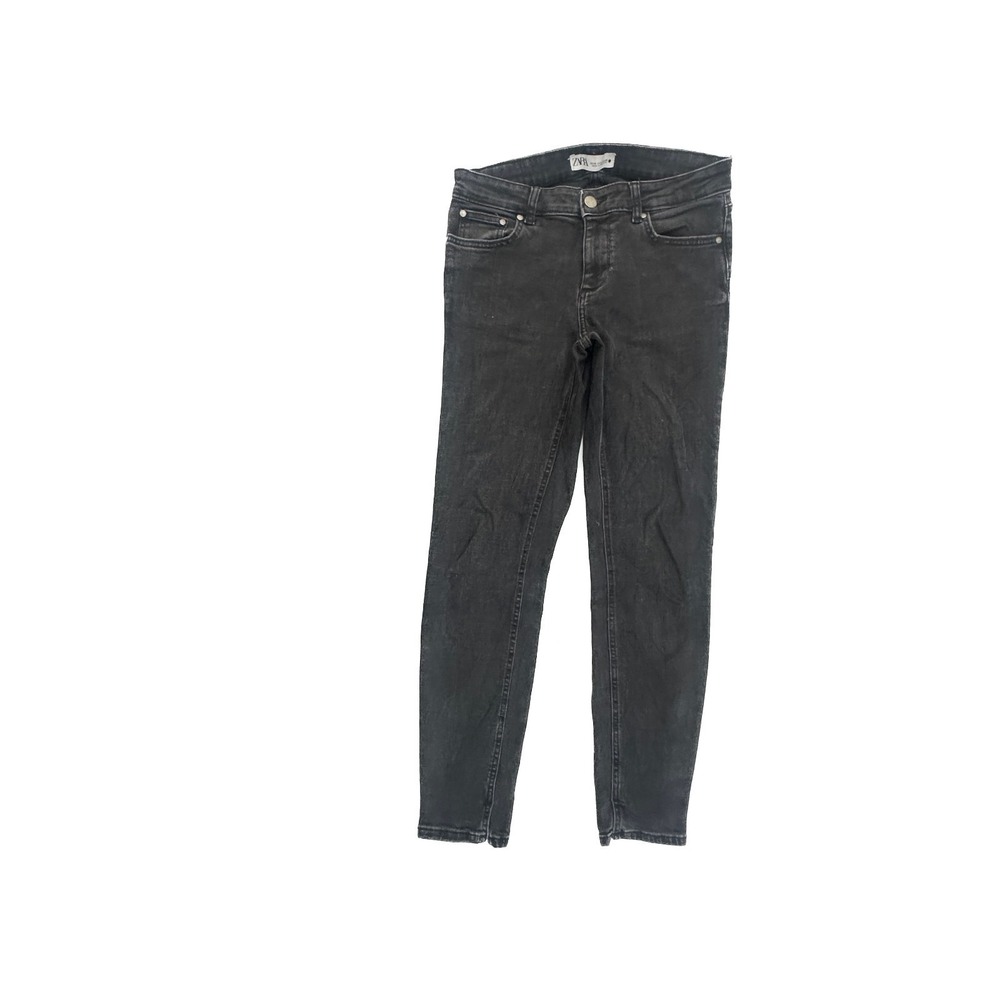 Zara Skinny‎ Slit Hem Women's size 6 Black Denim Jeans